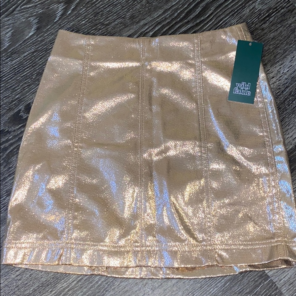 shiny mini skirt